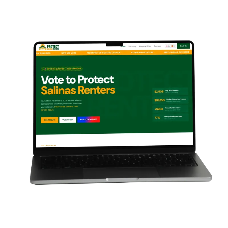 Protect Salinas Renters tenant rights website built by Ghosxt